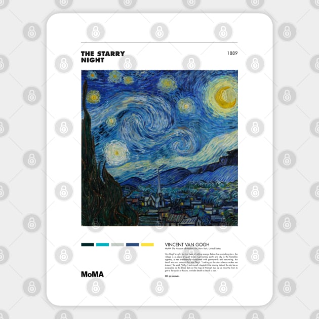 Vincent Van Gogh - Starry Night - Minimalist Art Poster Series Poster Magnet by notalizard